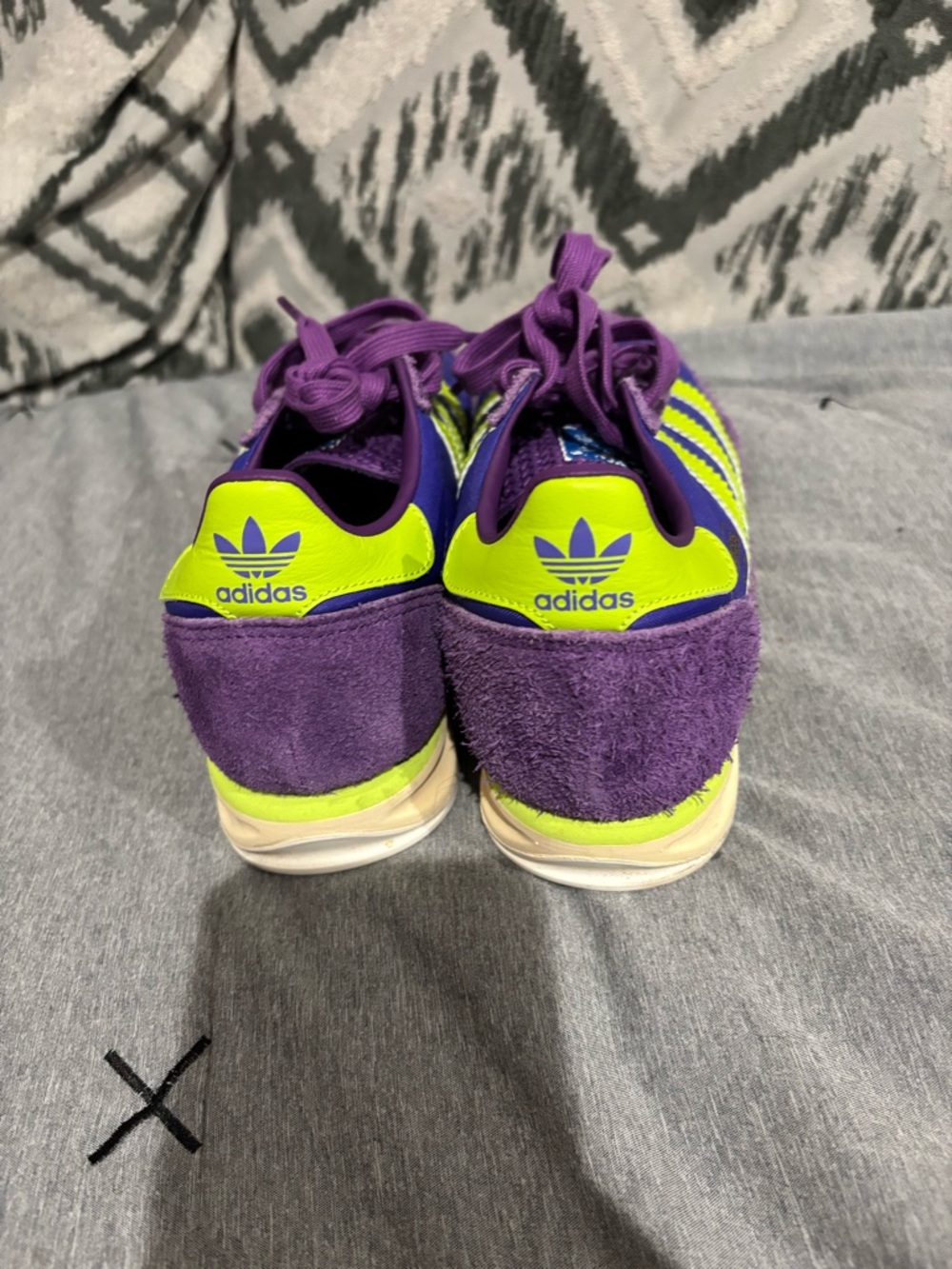 adidas Purple Sneakers with Neon Yellow Accents - Picture 3 of 5